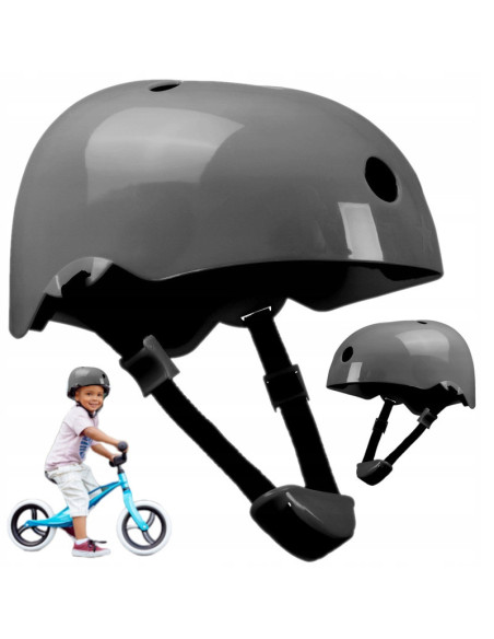 BN-LO-HELMET_GREY,Lionelo - Casca pentru copii, Reglabila 50-56 cm, Din ABS si EPS, Conform cu standardul EN1078, Gri