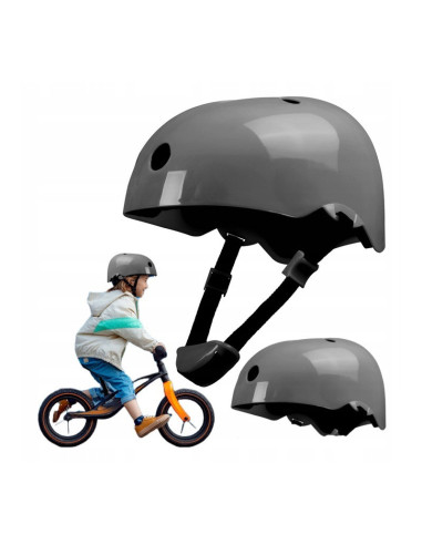 BN-LO-HELMET_GREY,Lionelo - Casca pentru copii, Reglabila 50-56 cm, Din ABS si EPS, Conform cu standardul EN1078, Gri