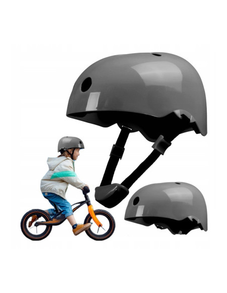 BN-LO-HELMET_GREY,Lionelo - Casca pentru copii, Reglabila 50-56 cm, Din ABS si EPS, Conform cu standardul EN1078, Gri