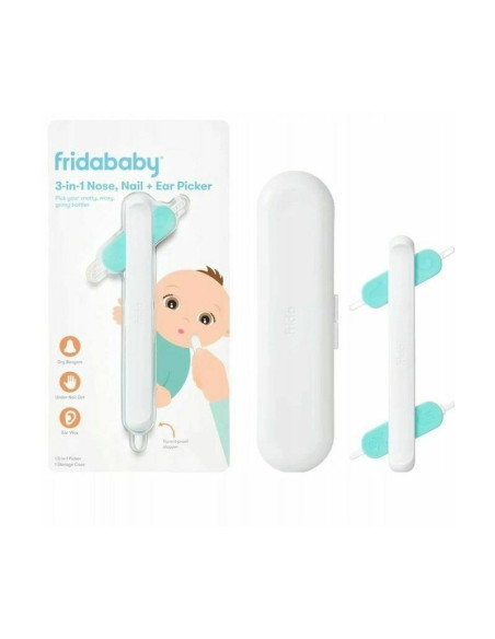BN-FRIDA-05,Fridababy - Dispozitiv de curatare multifunctional, Cu 4 capete, Pentru unghii, mucoasa nazala, urechi si alte parti