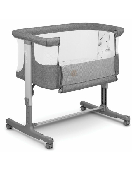 BN-LO-AURORA_GREY_CONCRETE,Lionelo - Patut co-sleeper 3 in 1, Aurora, Cu leganare si setare unghiulara, Include saltea cu densit