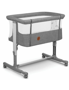 BN-LO-AURORA_GREY_CONCRETE,Lionelo - Patut co-sleeper 3 in 1, Aurora, Cu leganare si setare unghiulara, Include saltea cu densit 2
