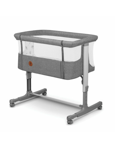 BN-LO-AURORA_GREY_CONCRETE,Lionelo - Patut co-sleeper 3 in 1, Aurora, Cu leganare si setare unghiulara, Include saltea cu densit
