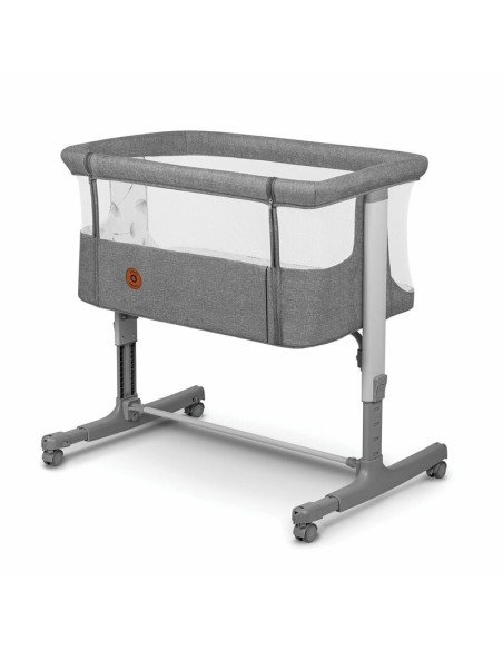 BN-LO-AURORA_GREY_CONCRETE,Lionelo - Patut co-sleeper 3 in 1, Aurora, Cu leganare si setare unghiulara, Include saltea cu densit