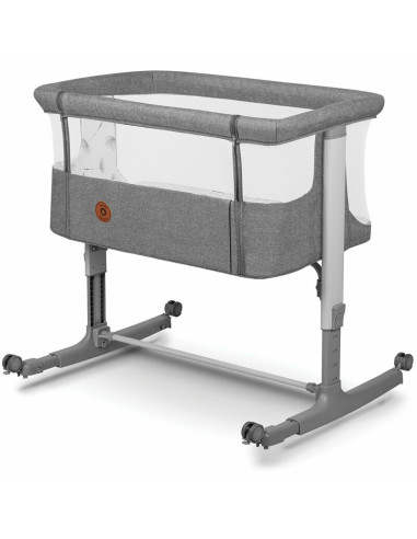 BN-LO-AURORA_GREY_CONCRETE,Lionelo - Patut co-sleeper 3 in 1, Aurora, Cu leganare si setare unghiulara, Include saltea cu densit
