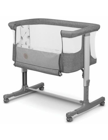 BN-LO-AURORA_GREY_CONCRETE,Lionelo - Patut co-sleeper 3 in 1, Aurora, Cu leganare si setare unghiulara, Include saltea cu densit