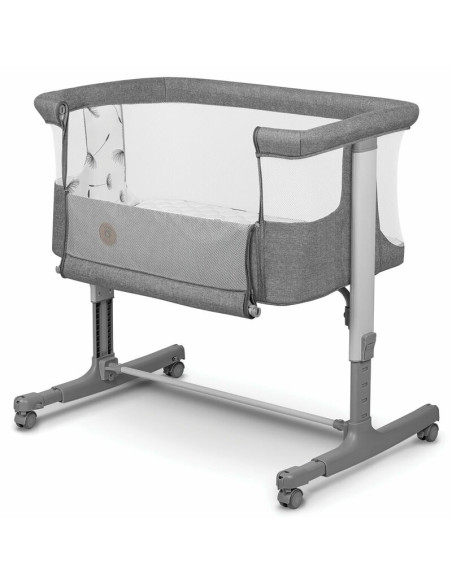 BN-LO-AURORA_GREY_CONCRETE,Lionelo - Patut co-sleeper 3 in 1, Aurora, Cu leganare si setare unghiulara, Include saltea cu densit