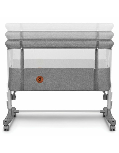 BN-LO-AURORA_GREY_CONCRETE,Lionelo - Patut co-sleeper 3 in 1, Aurora, Cu leganare si setare unghiulara, Include saltea cu densit