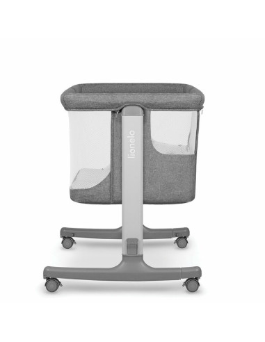 BN-LO-AURORA_GREY_CONCRETE,Lionelo - Patut co-sleeper 3 in 1, Aurora, Cu leganare si setare unghiulara, Include saltea cu densit