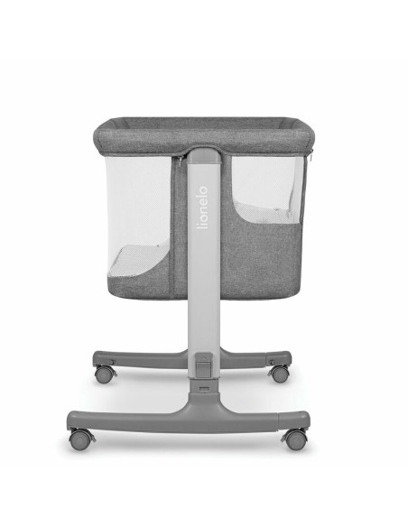 BN-LO-AURORA_GREY_CONCRETE,Lionelo - Patut co-sleeper 3 in 1, Aurora, Cu leganare si setare unghiulara, Include saltea cu densit