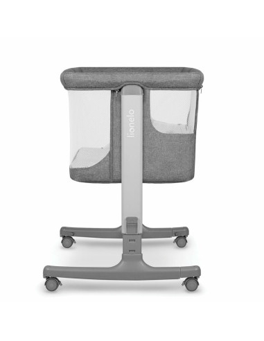 BN-LO-AURORA_GREY_CONCRETE,Lionelo - Patut co-sleeper 3 in 1, Aurora, Cu leganare si setare unghiulara, Include saltea cu densit