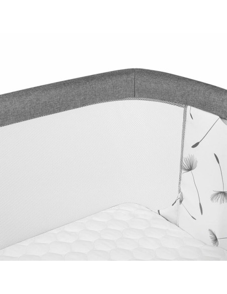 BN-LO-AURORA_GREY_CONCRETE,Lionelo - Patut co-sleeper 3 in 1, Aurora, Cu leganare si setare unghiulara, Include saltea cu densit