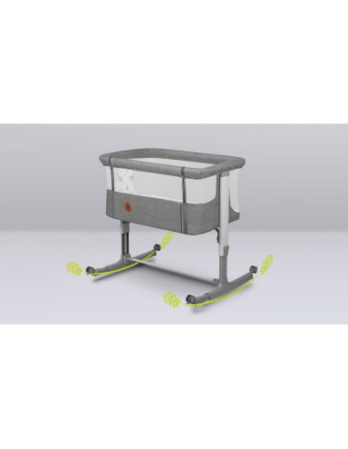 BN-LO-AURORA_GREY_CONCRETE,Lionelo - Patut co-sleeper 3 in 1, Aurora, Cu leganare si setare unghiulara, Include saltea cu densit
