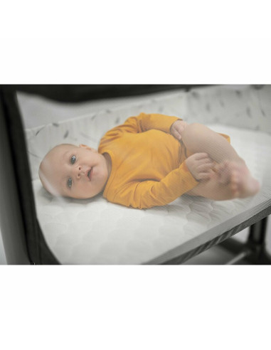 BN-LO-AURORA_GREY_CONCRETE,Lionelo - Patut co-sleeper 3 in 1, Aurora, Cu leganare si setare unghiulara, Include saltea cu densit