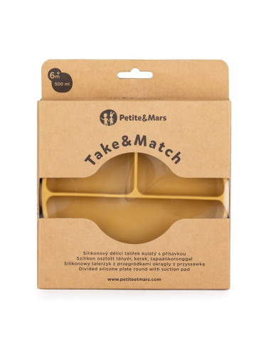 BN-715819,Petite&Mars - Farfurie compartimentata Take&Match, Rotunda, Cu ventuza si 3 compartimente, Silicon, Fara BPA, 500 ml,  BN-715819,Petite&Mars - Farfurie compartimentata Take&Match, Rotunda, Cu ventuza si 3 compartimente, Silicon, Fara BPA, 500 ml,