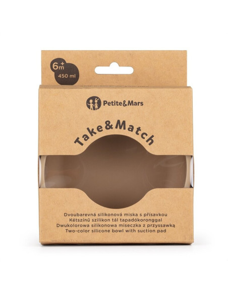 BN-718818,Petite&Mars - Bol Take&Match, Cu ventuza, Silicon, Fara BPA, 450 ml, 6 luni+, Bej BN-718818,Petite&Mars - Bol Take&Match, Cu ventuza, Silicon, Fara BPA, 450 ml, 6 luni+, Bej
