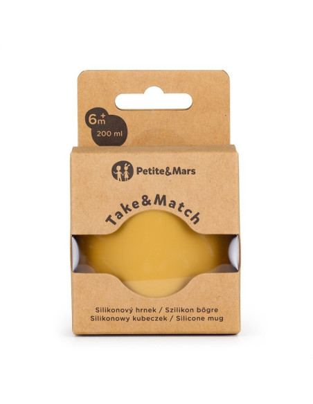 BN-716819,Petite&Mars - Canuta Take&Match, Fara maner, Silicon, Fara BPA, 360 ml, 6 luni+, Galben BN-716819,Petite&Mars - Canuta Take&Match, Fara maner, Silicon, Fara BPA, 360 ml, 6 luni+, Galben