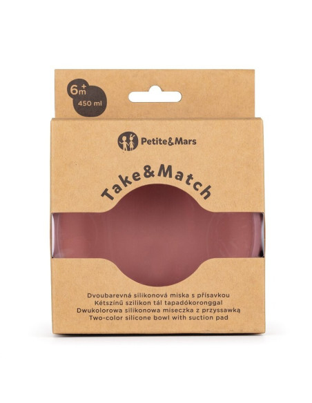BN-718820,Petite&Mars - Bol Take&Match, Cu ventuza, Silicon, Fara BPA, 450 ml, 6 luni+, Roz BN-718820,Petite&Mars - Bol Take&Match, Cu ventuza, Silicon, Fara BPA, 450 ml, 6 luni+, Roz