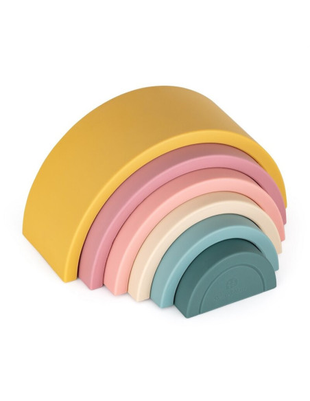 BN-599819,Petite&Mars - Jucarie pentru stivuire, Curcubeu, 14x7.5x5 cm, Silicon, Fara BPA, 6 piese, 12 luni+, Galben BN-599819,Petite&Mars - Jucarie pentru stivuire, Curcubeu, 14x7.5x5 cm, Silicon, Fara BPA, 6 piese, 12 luni+, Galben