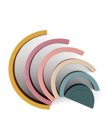 BN-599819,Petite&Mars - Jucarie pentru stivuire, Curcubeu, 14x7.5x5 cm, Silicon, Fara BPA, 6 piese, 12 luni+, Galben BN-599819,Petite&Mars - Jucarie pentru stivuire, Curcubeu, 14x7.5x5 cm, Silicon, Fara BPA, 6 piese, 12 luni+, Galben