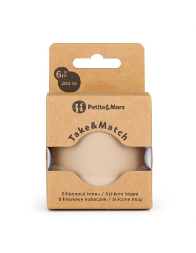 BN-716818,Petite&Mars - Canuta Take&Match, Fara maner, Silicon, Fara BPA, 360 ml, 6 luni+, Bej
