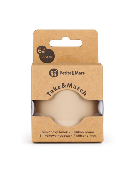 BN-716818,Petite&Mars - Canuta Take&Match, Fara maner, Silicon, Fara BPA, 360 ml, 6 luni+, Bej