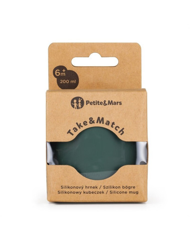 BN-716817,Petite&Mars - Canuta Take&Match, Fara maner, Silicon, Fara BPA, 360 ml, 6 luni+, Verde