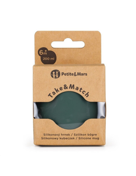 BN-716817,Petite&Mars - Canuta Take&Match, Fara maner, Silicon, Fara BPA, 360 ml, 6 luni+, Verde