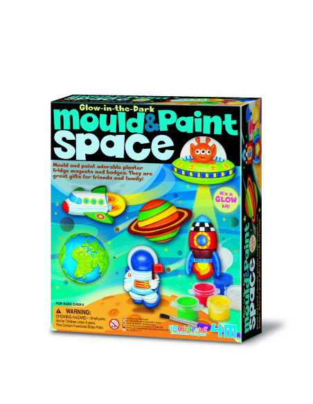 4M-03546,Atelier creativ Modeleaza si picteaza - Spatiu - straluceste in intuneric