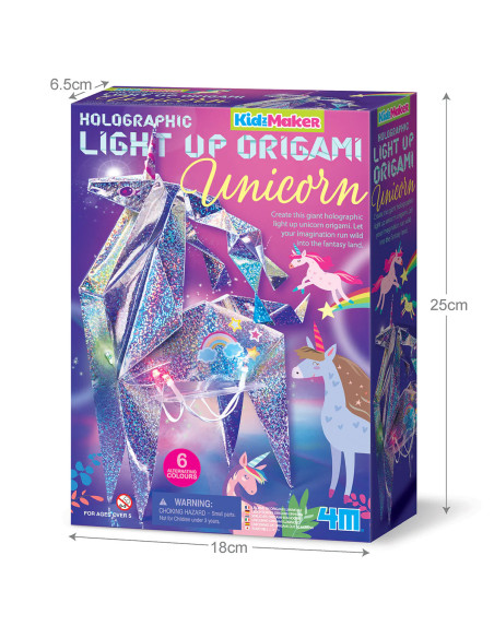 4M-04776,Set creativ - Origami holografic Unicorn cu iluminare