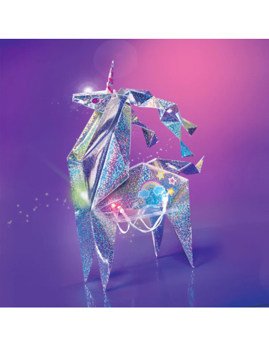 4M-04776,Set creativ - Origami holografic Unicorn cu iluminare