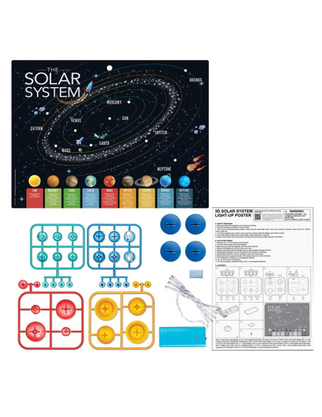 4M-03461,Poster Luminos 3D cu Sistemul Solar KidzLabs