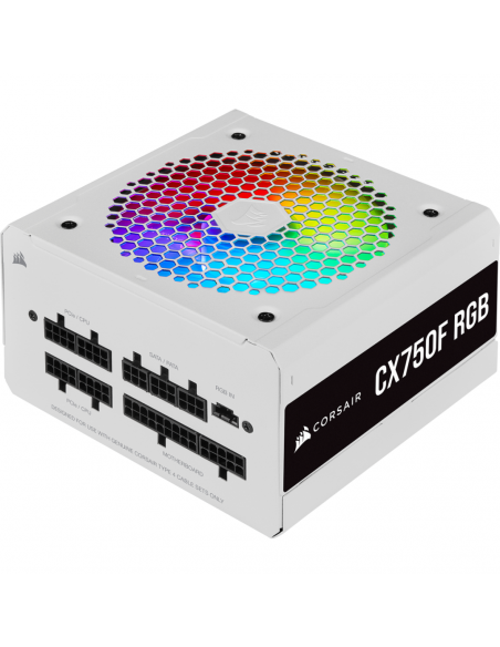 Sursa Corsair CX750F RGB White 80+ Bronze, 750W,CP-9020227-EU