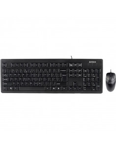 Kit tastatura + mouse A4tech KRS-8372 cu fir negru tastatura