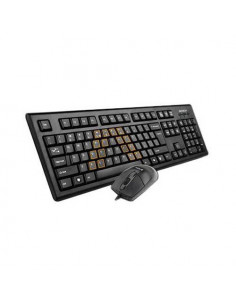 Kit tastatura + mouse A4tech KRS-8572 cu fir negru tastatura