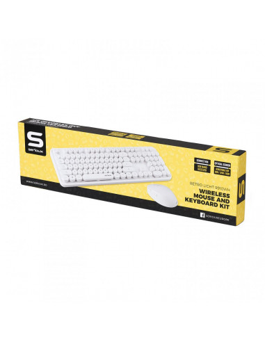 Kit tastatura + mouse Serioux Retro light 9910WH, wireless