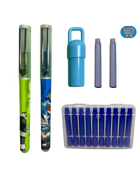 EAN-7238+8101,Set stilouri cu cerneala termosensibila + Rezerve, Albastru