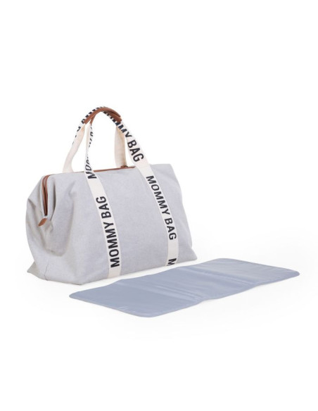 CH-CWMBBSCOW,Geanta de infasat Childhome Mommy Bag Signature Alb