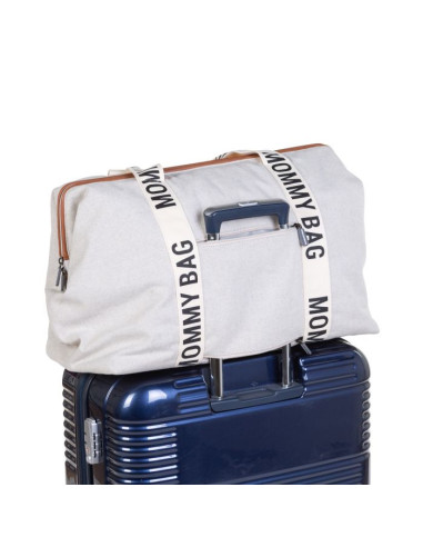 CH-CWMBBSCOW,Geanta de infasat Childhome Mommy Bag Signature Alb