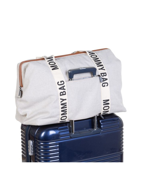 CH-CWMBBSCOW,Geanta de infasat Childhome Mommy Bag Signature Alb