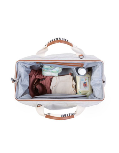 CH-CWMBBSCOW,Geanta de infasat Childhome Mommy Bag Signature Alb
