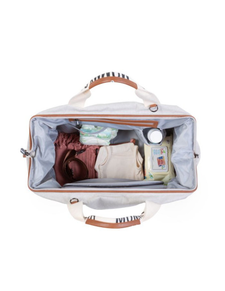CH-CWMBBSCOW,Geanta de infasat Childhome Mommy Bag Signature Alb
