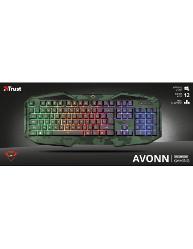 Tastatura Trust GXT 830-RW-C Avonn, Gaming, camo,TR-23136