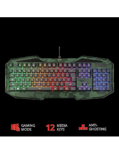 Tastatura Trust GXT 830-RW-C Avonn, Gaming, camo,TR-23136