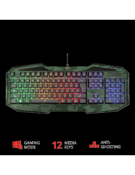 Tastatura Trust GXT 830-RW-C Avonn, Gaming, camo,TR-23136
