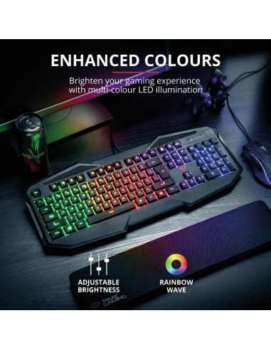 Tastatura Trust GXT 830-RW-C Avonn, Gaming, camo,TR-23136