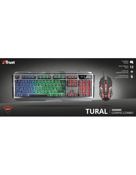 Kit Tastatura + Mouse Trust GXT 845 Tural Gaming, negru,TR-22457