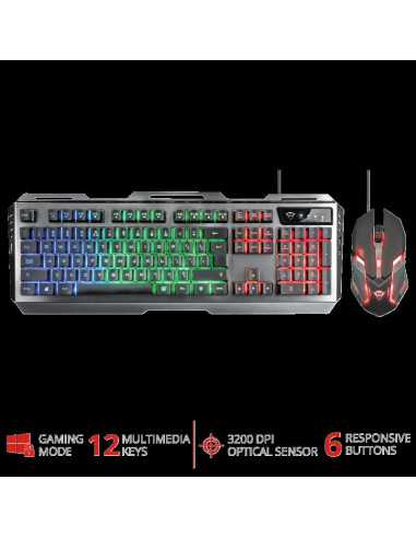 Kit Tastatura + Mouse Trust GXT 845 Tural Gaming, negru,TR-22457
