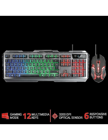 Kit Tastatura + Mouse Trust GXT 845 Tural Gaming, negru,TR-22457