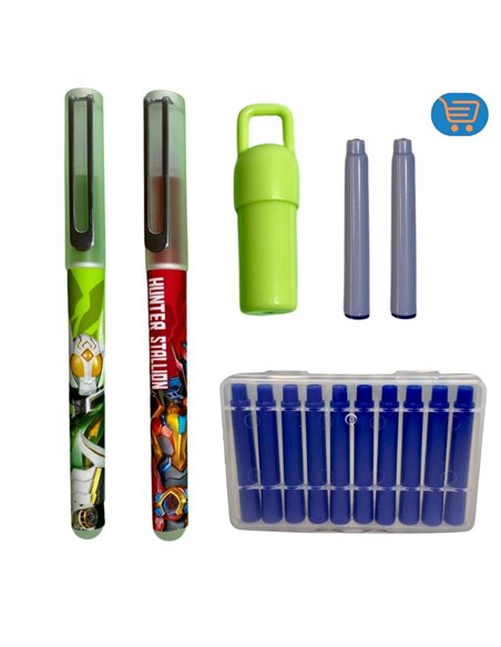 EAN-7221+8101,Set stilouri cu cerneala termosensibila + Rezerve, Verde